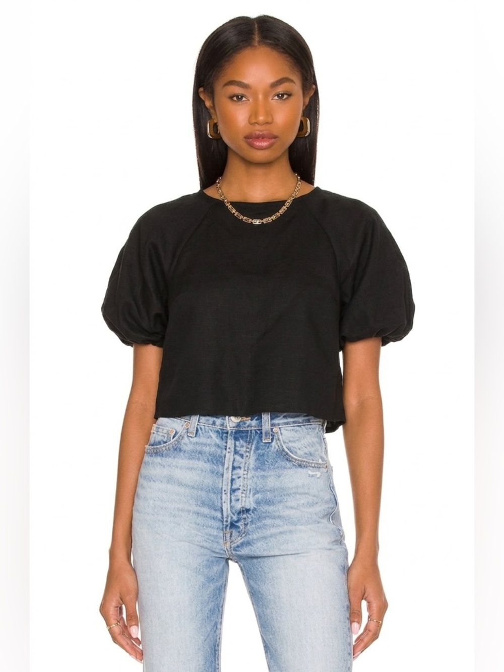 NWT Petal & Pup Linen Cropped Shirt Top Size 6